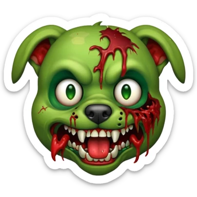 Zombie dog face  sticker