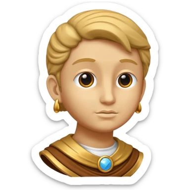 Dios griego estilo estatua de perfil mirando con una lupa de sticker