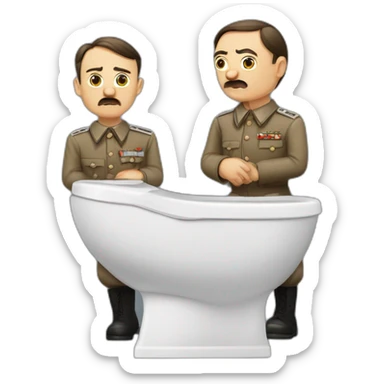Hitler et Staline au toilette sticker