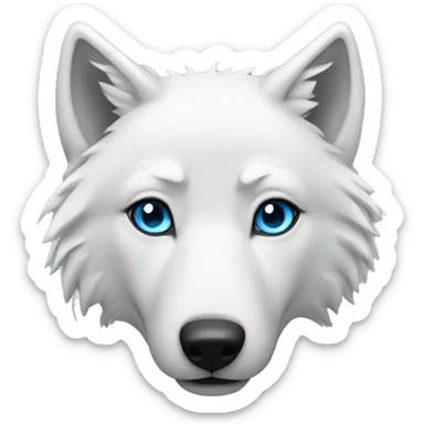 White wolf blue eyes sticker