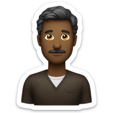 Hombre colocho piel oscura solo la cabeza  sticker