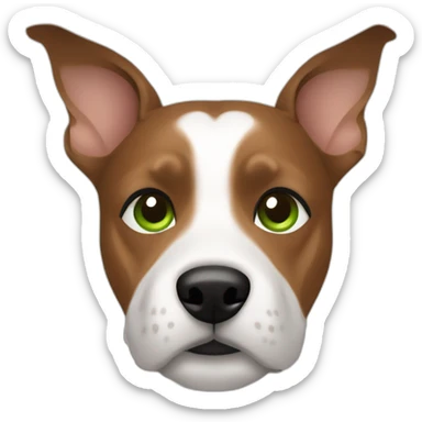 Man modern hair cut brown hair green eyes with jack russell terrier dog sticker