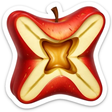 Apple core sticker