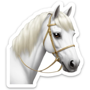 Gilded saddle vintage gray white piebald horse sticker