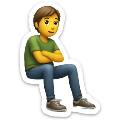 someone sitting against the wall sticker