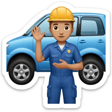 a person reaching under a car sticker