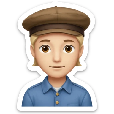 Cette emoji😏 avec un capeau de poète sticker