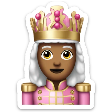 Pink and gold nutcracker sticker