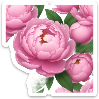 Pink peonies bouquet  sticker