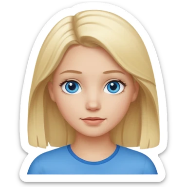 white girl with blond middle part sticker