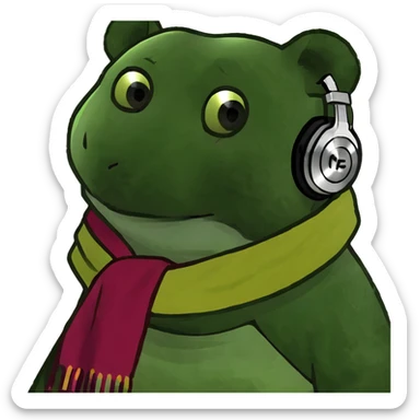 Panda wearing headphones sticker