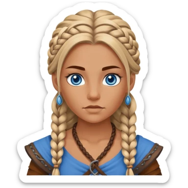 Viking female slave with blue eyes  sticker