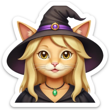 кошка блодинка ведьмочка sticker