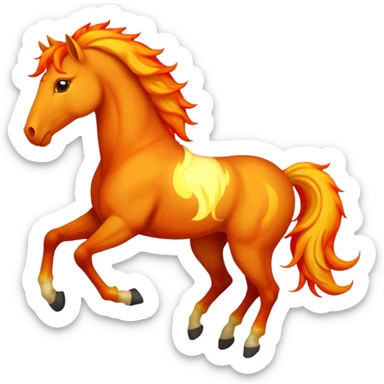 red fire horse with front leg upside  sticker