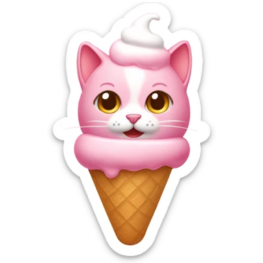 Ice cream pink of cat sticker