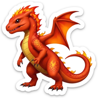 Guilmon-Salandit-Charmeleon-Fakémon-hybrid-creature (full body)  sticker