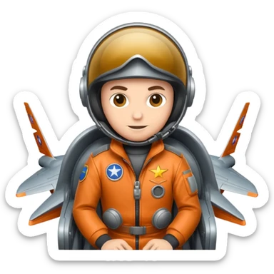 fighter jet in the sky with pilot inside  sticker