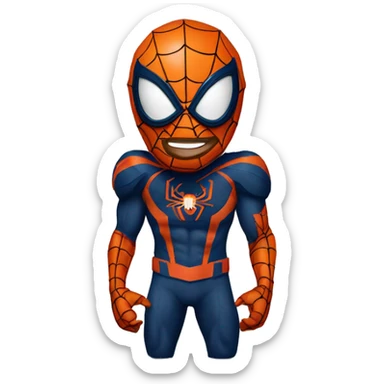 Spider-Man wearing a Denver Broncos helmet sticker