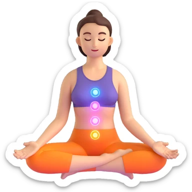 lotus pose with radiant energy aura sticker