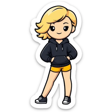 stylish blonde model in a fashionable full body pose sticker