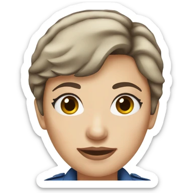 White Air Force woman with short brown hair and blue eyes sticker