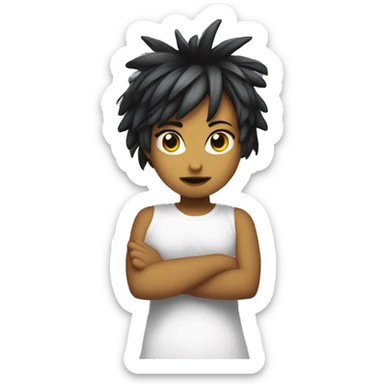 Lili, exiled punk angel, defiantly hides her wings. sticker