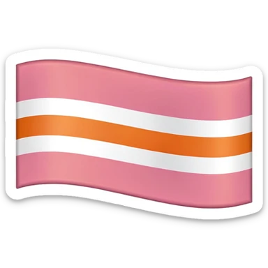 lesbian pride flag emoji with seven horizontal stripes: dark orange, orange, light orange, white, pink, dusty pink, and dark rose. sticker