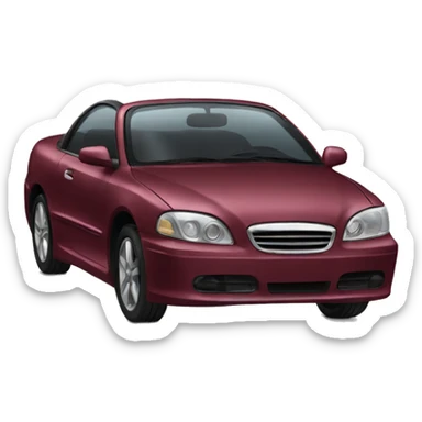 Car with a red wine color  sticker