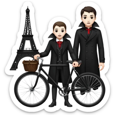 vampire stand back of the bicycle. sticker