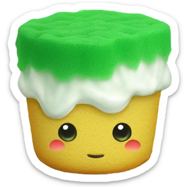 Yogurt covered green sponge sticker