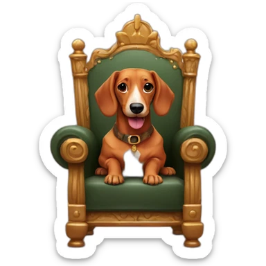 Ginger sausage dog in a throne sticker