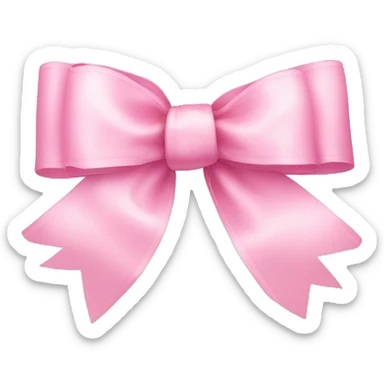 baby pink ribbon bow sticker