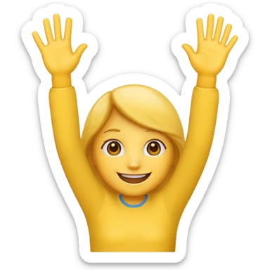 My emoji with hands up sticker