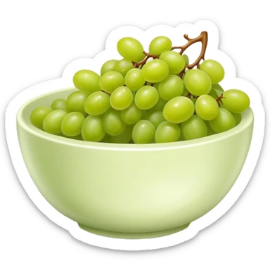 Crunchy green grapes in a bowl sticker