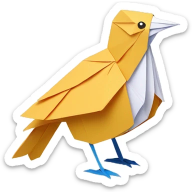 bird paper origami sticker