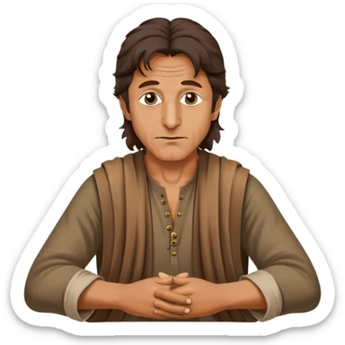Make a emoji of ex pm of Pakistan Imran khan saying dialogue "bade khartnak log hain" in a beggar outfit sticker