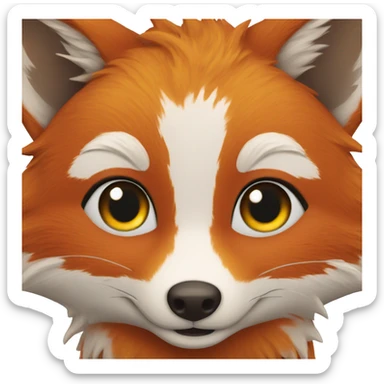 a face of a happy fox sticker