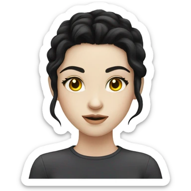 Beautiful girl with black hair yellow eyes pale skin sticker