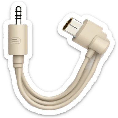 beige stereo adapter mini jack to big jack for headphones cable sticker