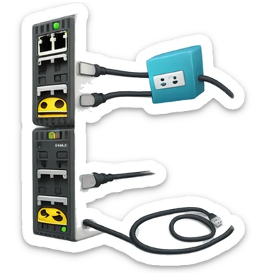 Network Switch connected to a router via ethernet cable sticker