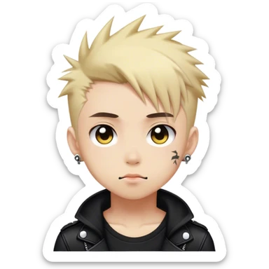 Cute Edgy Attractive Gorgeous Kawaii Anime Punk boy sticker