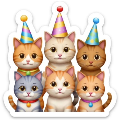 12 cats at a birthday party sticker