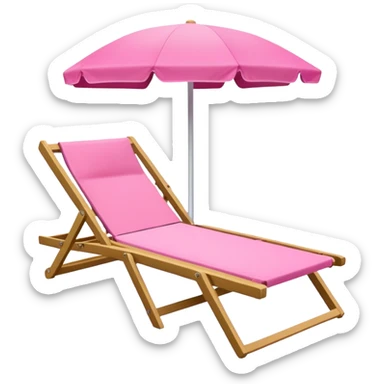 Pink beach lounger sticker