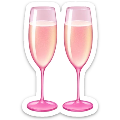Champagne glasses pink sticker