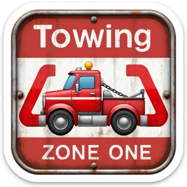 towing zone sticker