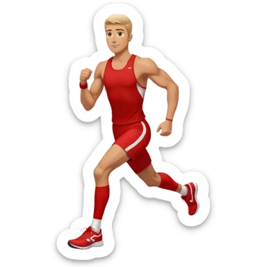 make a tall male runner in red sticker