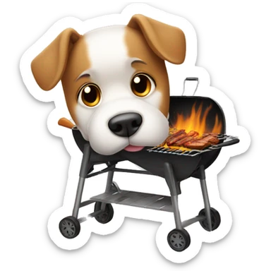 dog on a bbq sticker