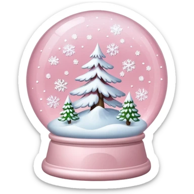 Pale pink snow globe sticker