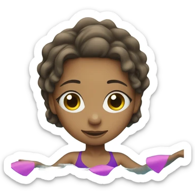 girl swimming in pool sticker