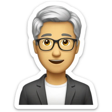 GG écrit en version dessin animé sticker